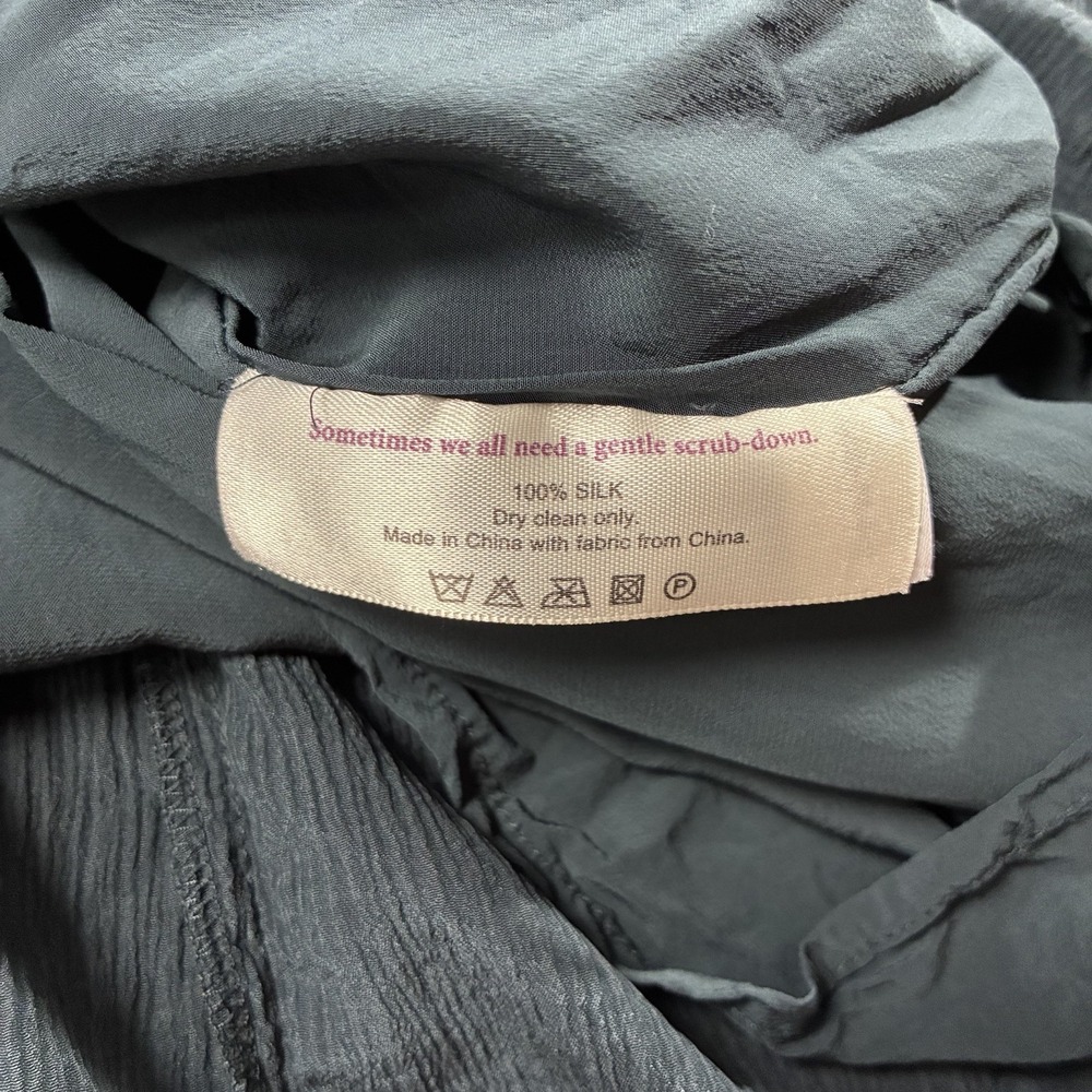 MM Lafleur 100% Silk Midi Maxi Skirt Forest Green Womens M Quiet Luxury Poetcore - Picture 3 of 6